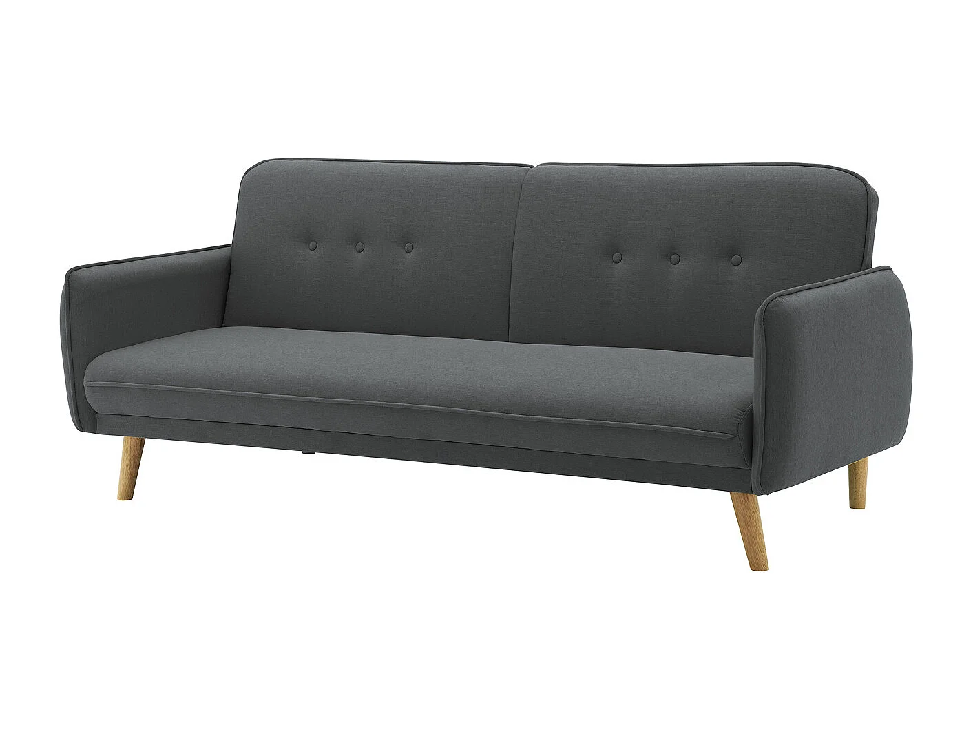 Canapé scandinave convertible 3 places en tissu gris foncé NORA