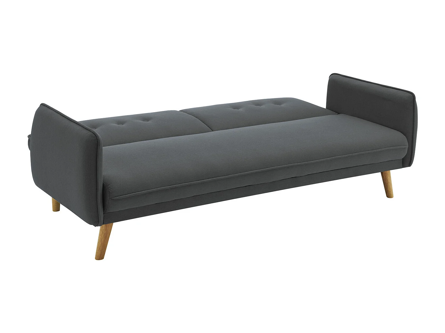 Canapé scandinave convertible 3 places en tissu gris foncé NORA