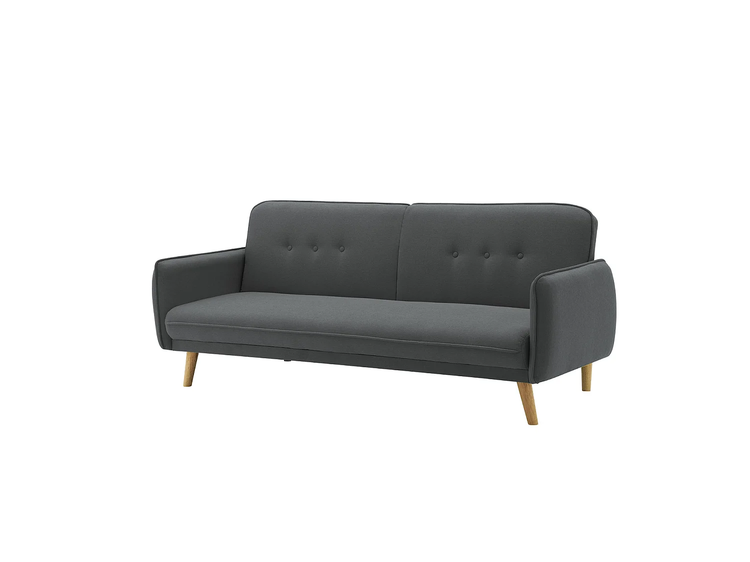Canapé scandinave convertible 3 places en tissu gris foncé NORA