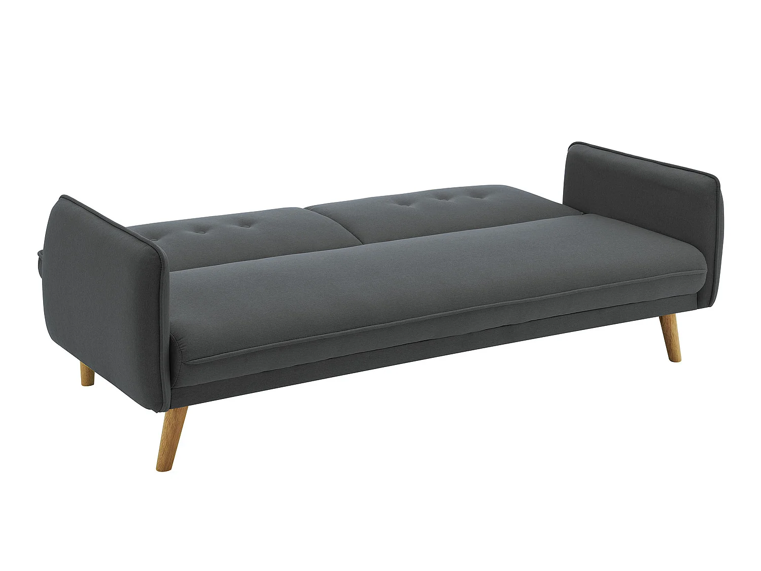 Canapé scandinave convertible 3 places en tissu gris foncé NORA