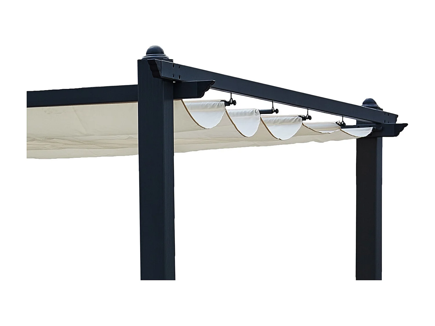 Pergolato autoportante con telo retrattile beige 3 x 4 m NILA