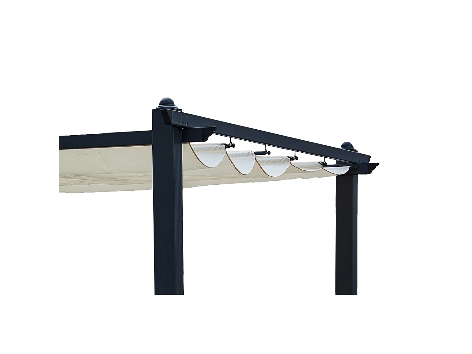 Pergola auto-portée 3 x 4 m avec toile rétractable beige NILA