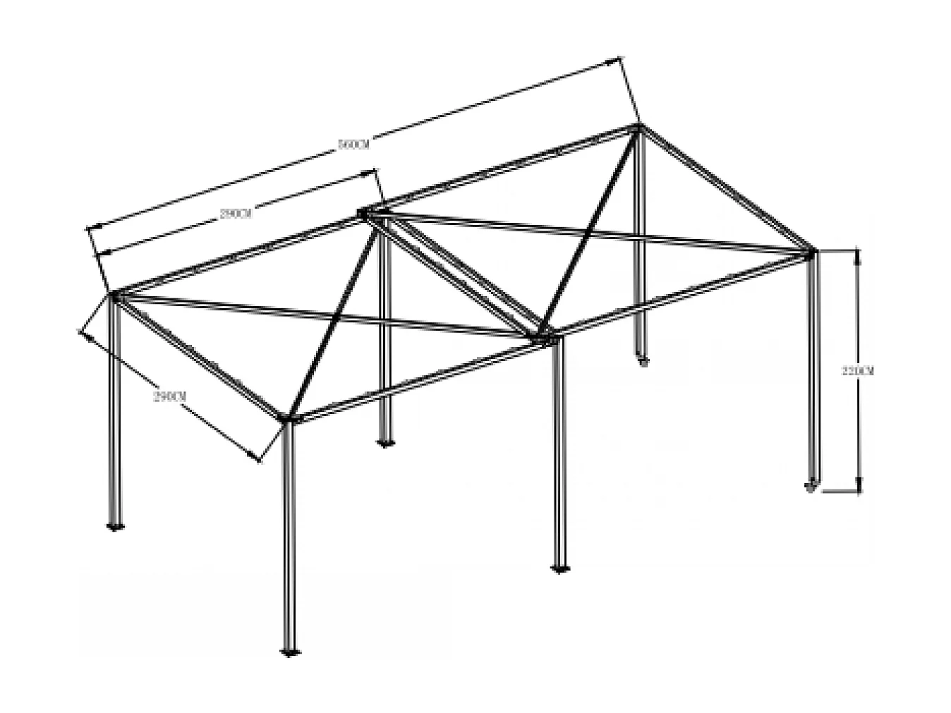 Pérgola corredera de 5,5x2,5 m con ruedas gris y gris topo GIBARA