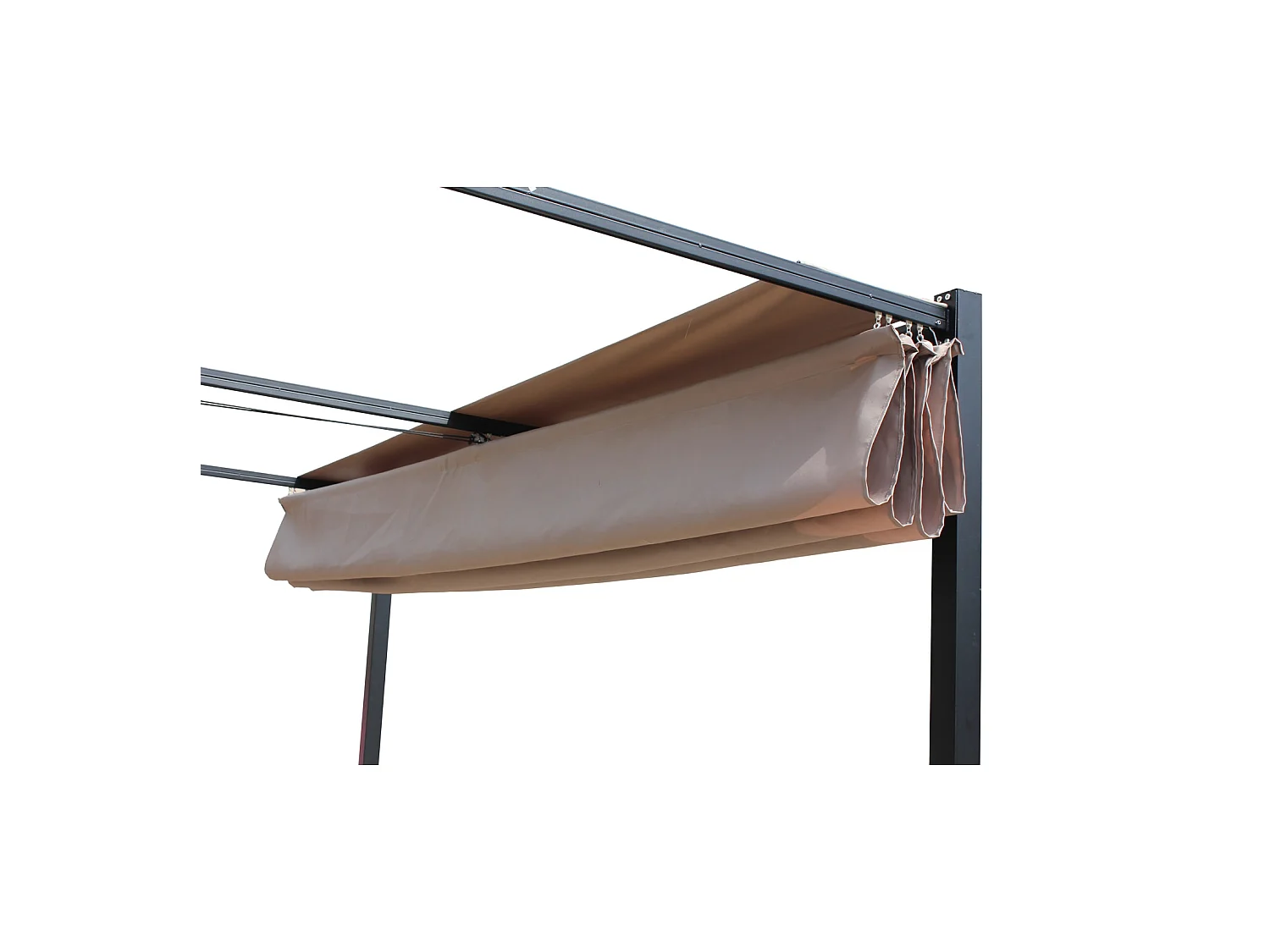 Pergola autoportante 3 x 4m avec toile en polyester taupe TUSA