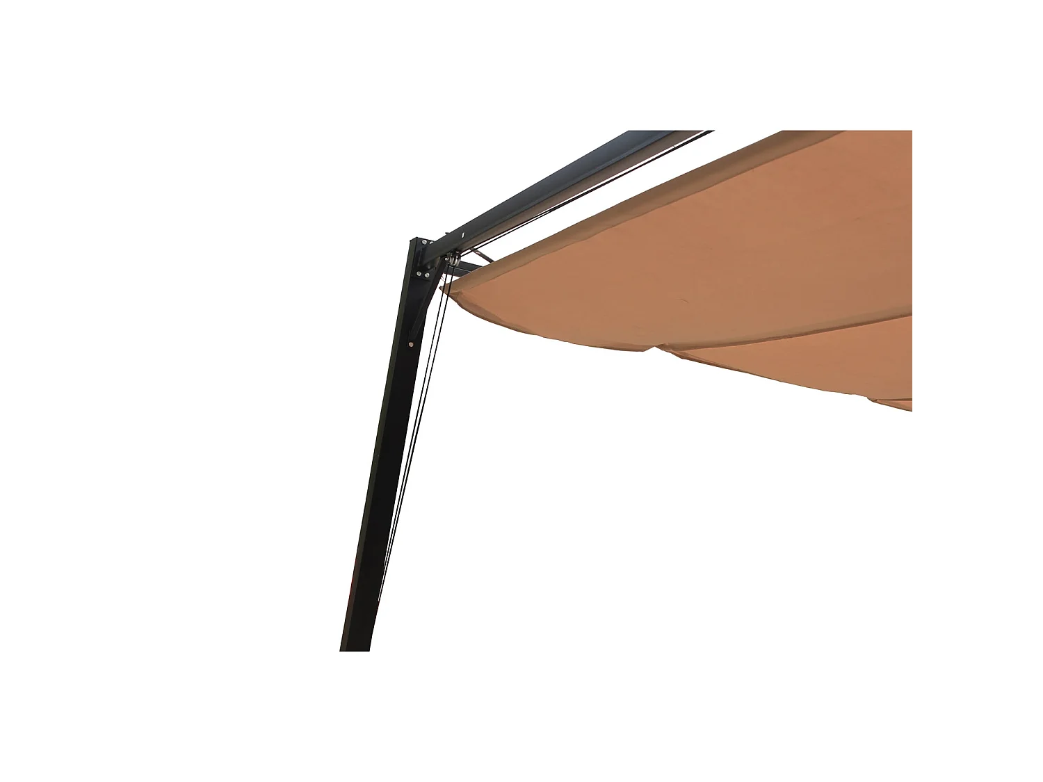 Pergola autoportante 3 x 4m avec toile en polyester taupe TUSA