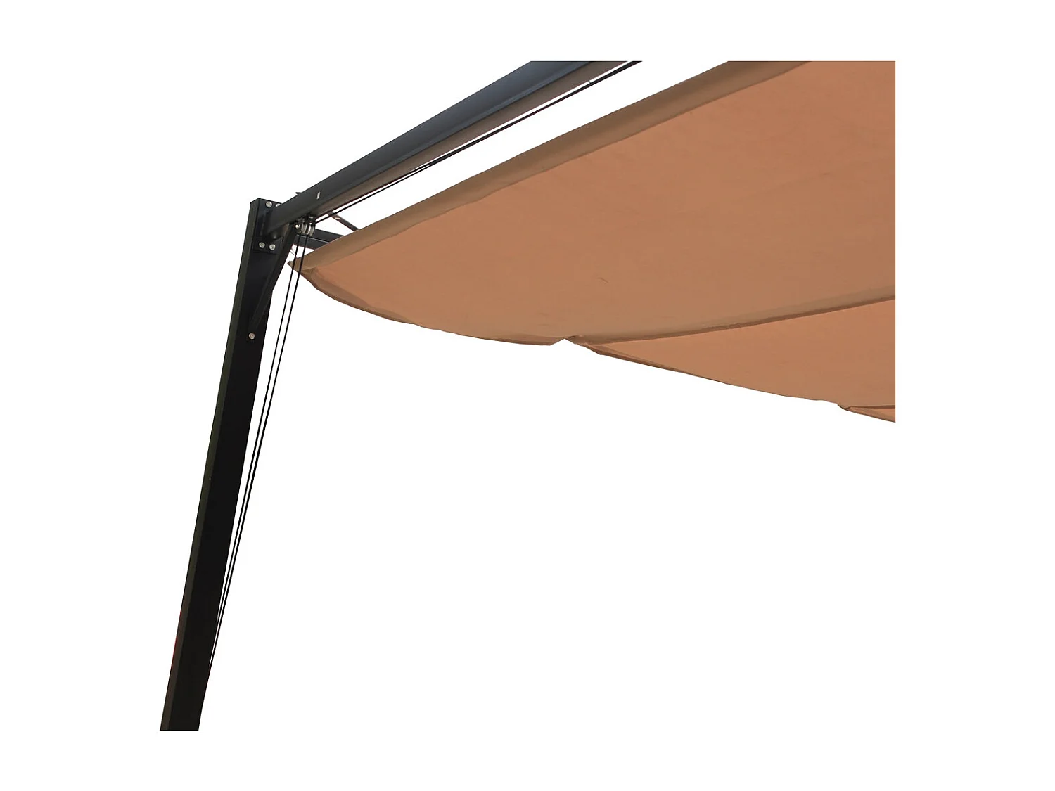 Pergola autoportante 3 x 4m avec toile en polyester taupe TUSA