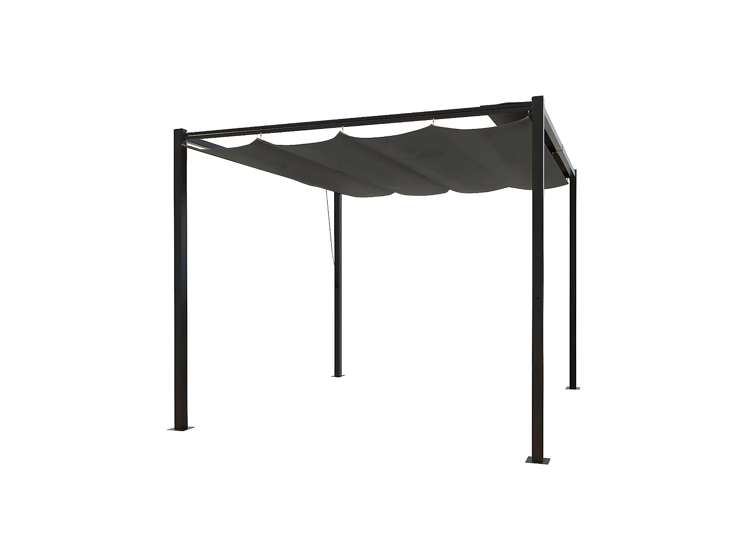 Gazebo autoportante tela poliestere grigia 3 x 3 m TUSA