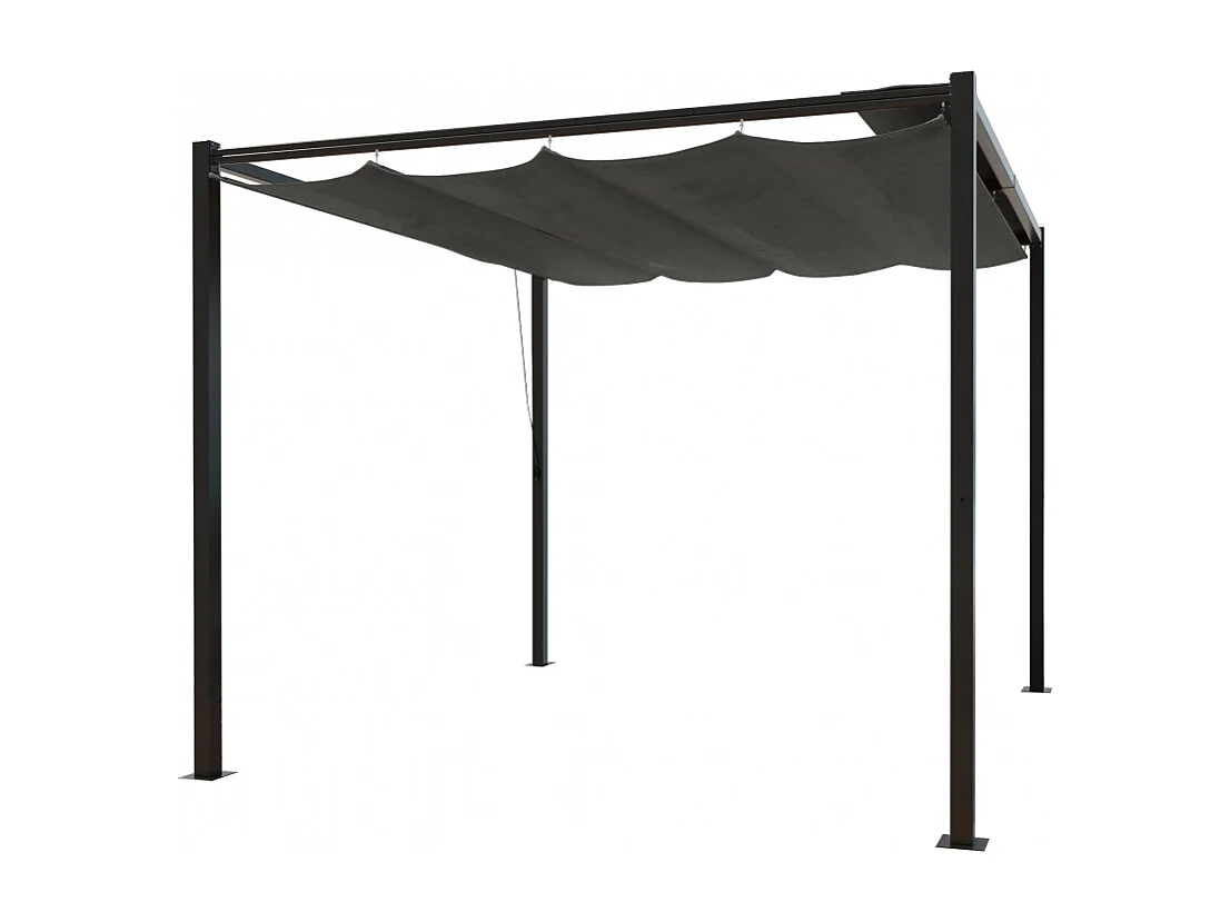 Cenador autoportante de 3x3 m, lona de poliéster gris TUSA