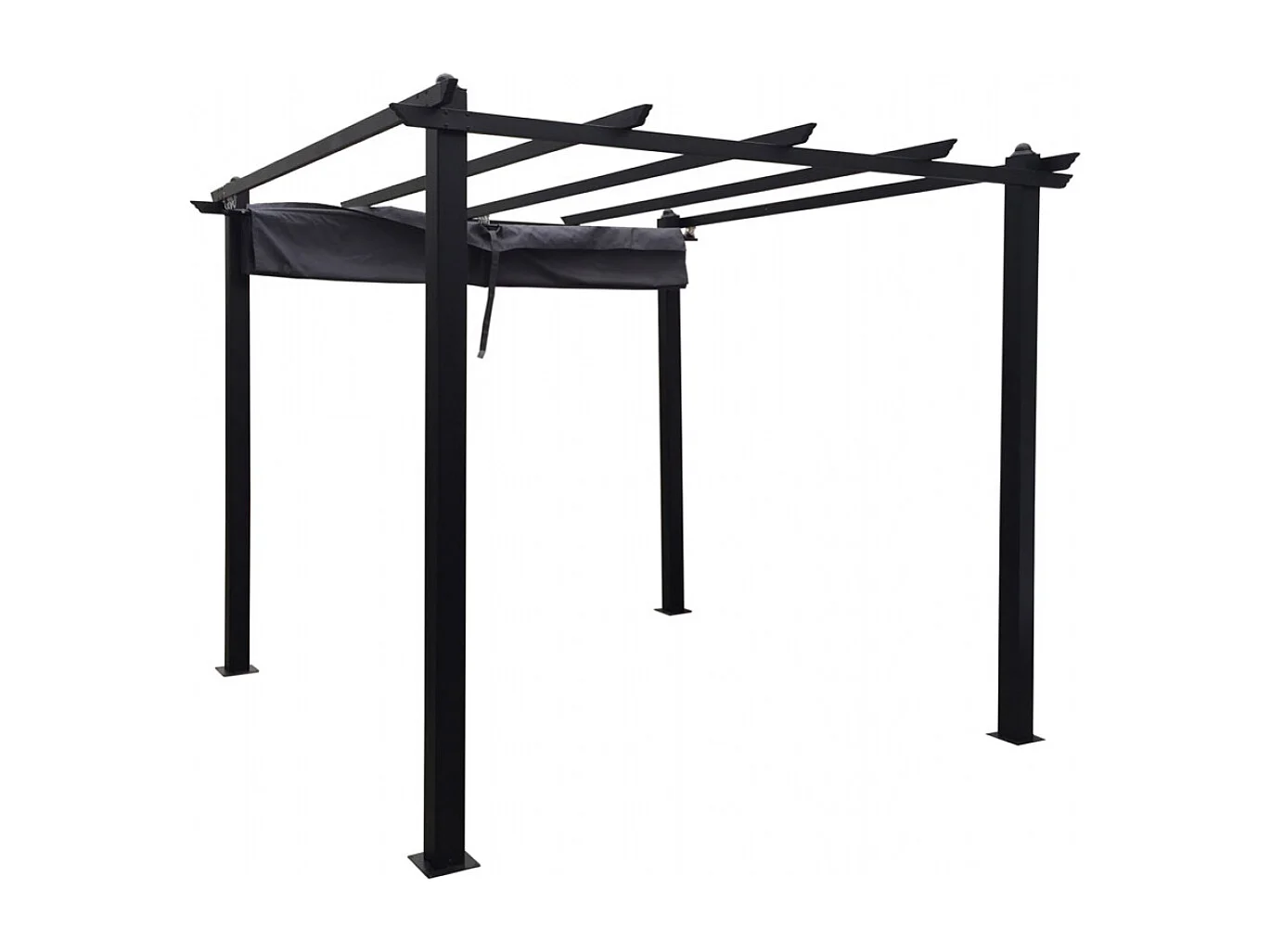 Cenador autoportante 3x3 m, aluminio y lona de poliéster gris REGIA