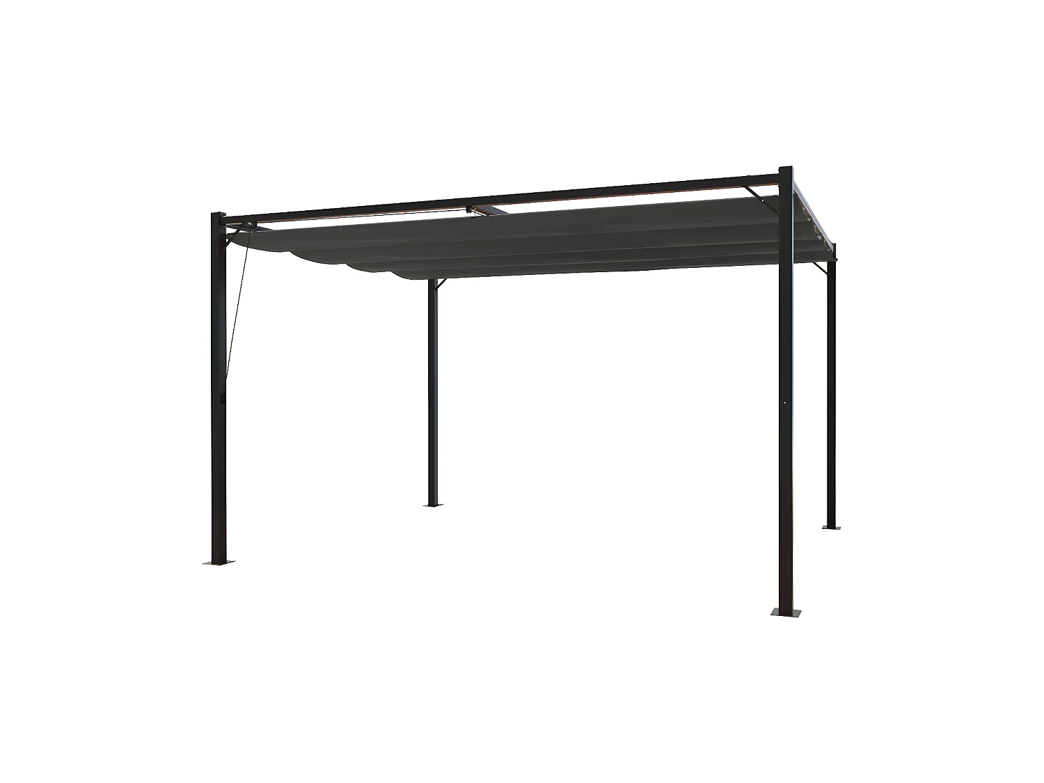 Pérgola Autoportante 3x4m Cinza TUSA em Poliéster - Conforto Ótimo para Jardim e Refeições em Família