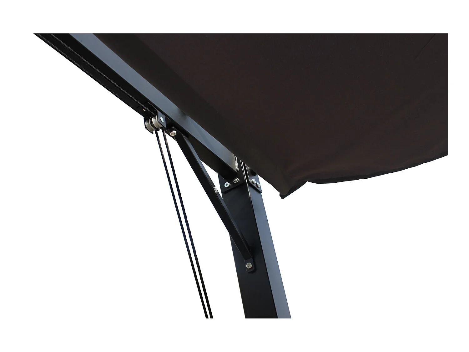 Pergola autoportante 3 x 4 m en acier avec toile grise TUSA