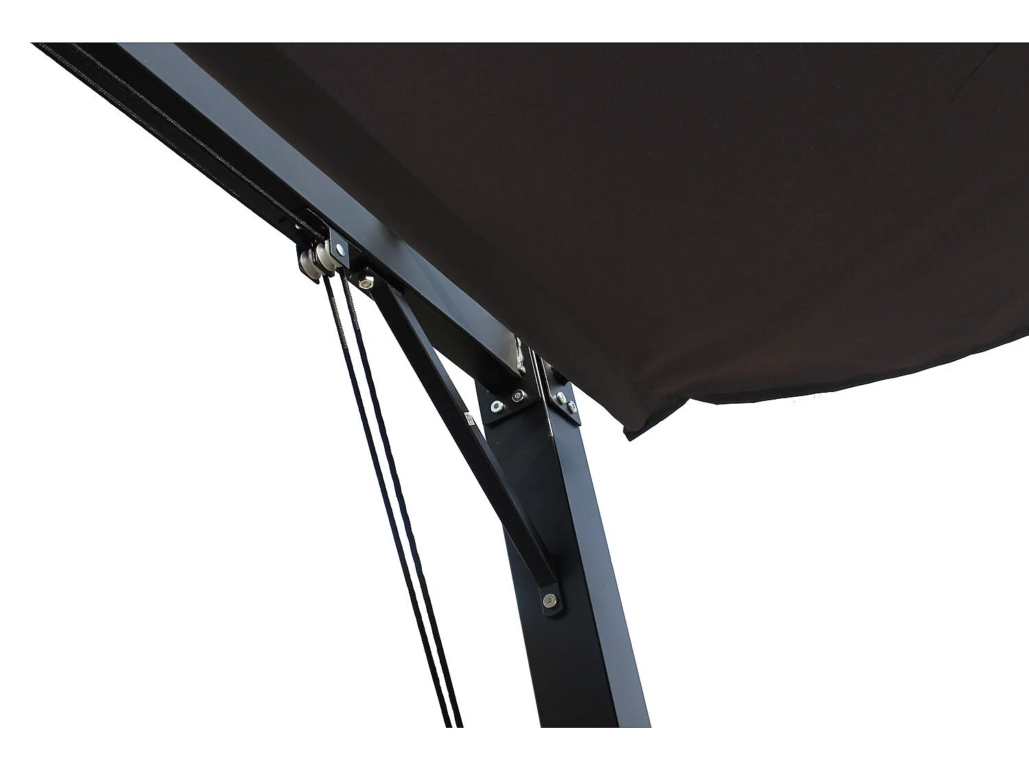 Pergola autoportante 3 x 4 m en acier avec toile grise TUSA