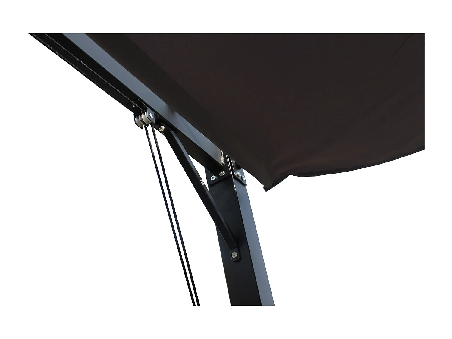 Pergola autoportante 3 x 4 m en acier avec toile grise TUSA