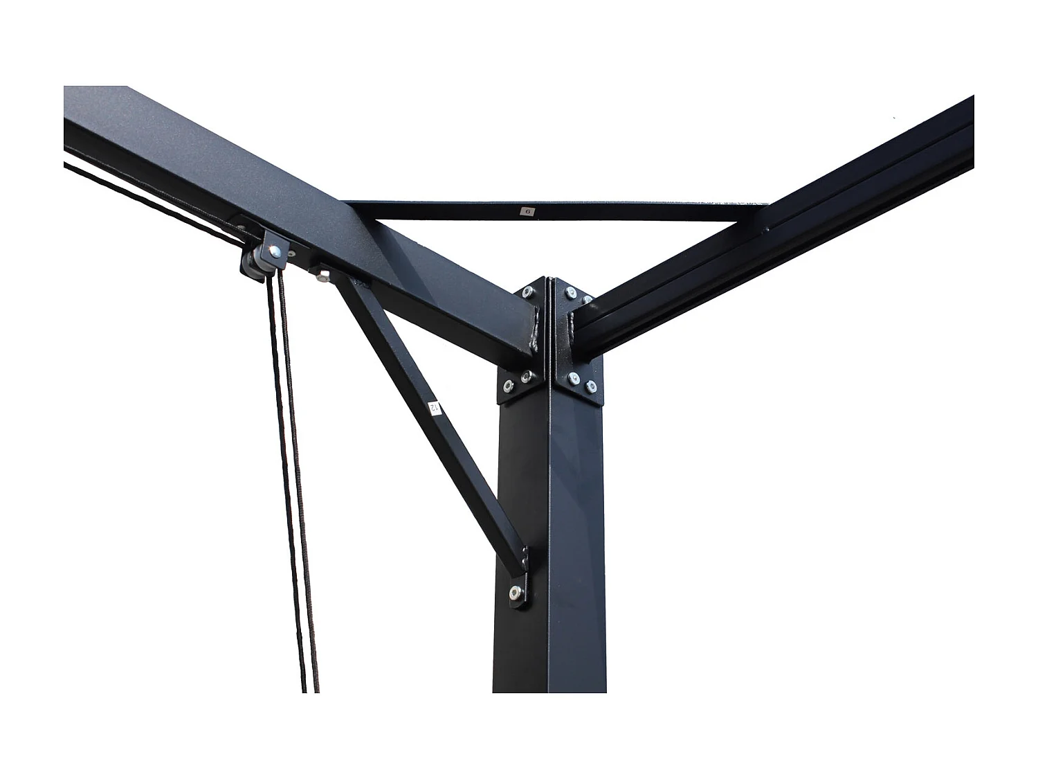 Pergola autoportante 3 x 4 m en acier avec toile grise TUSA