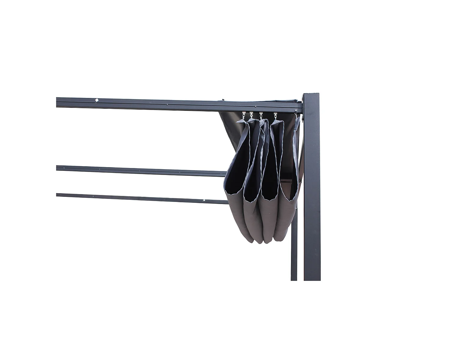 Cenador autoportante de 3x4 m y 12 m², lona de poliéster gris TUSA