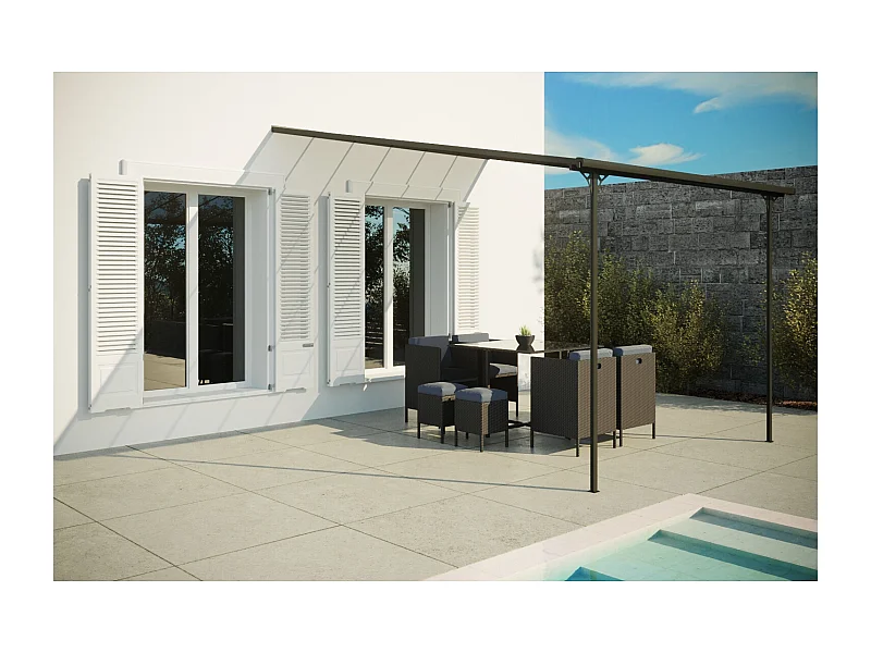 Gazebo a muro, posto auto coperto 3,75 x 3,05 m FERRATO