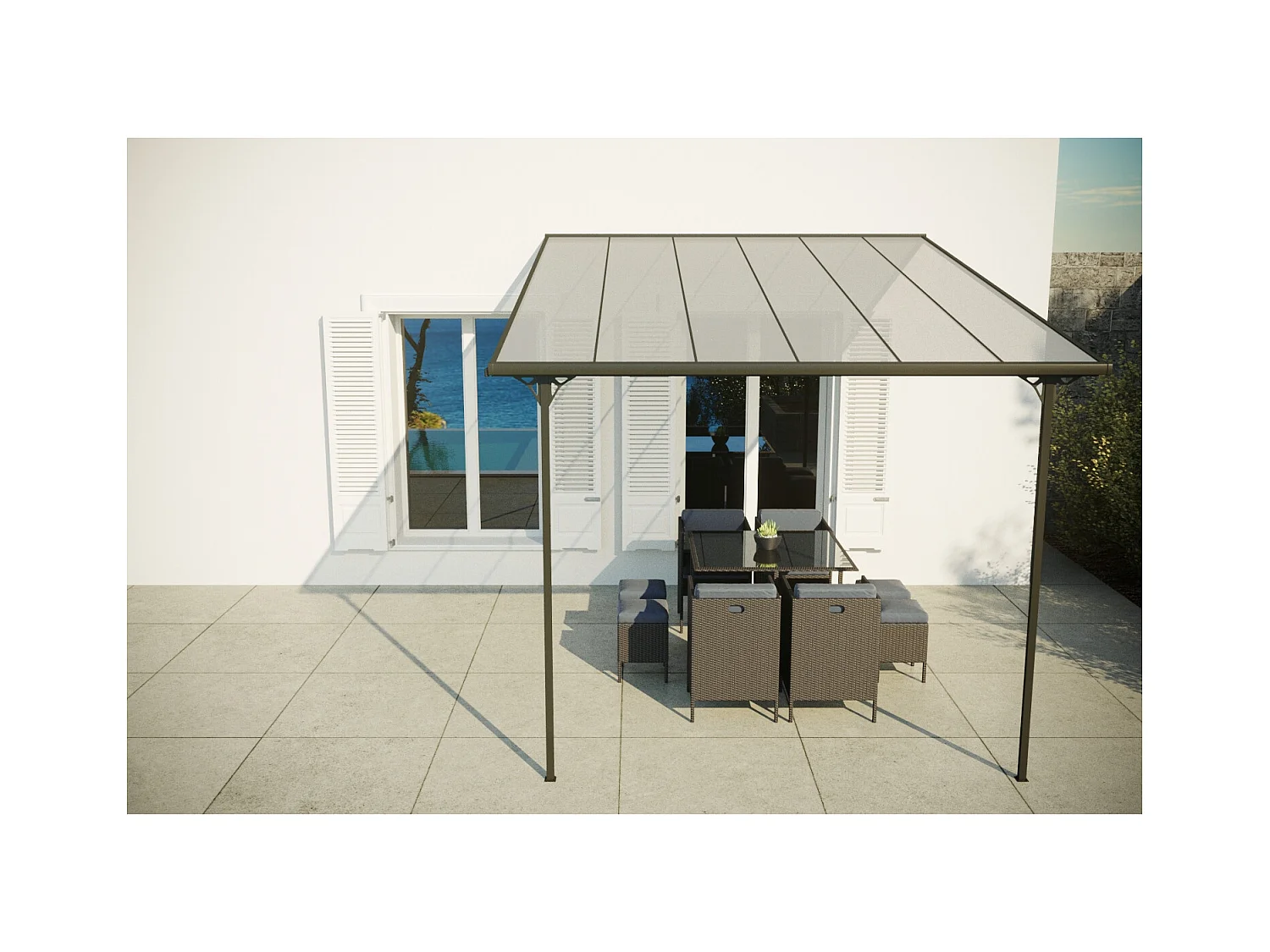 Pérgola para coche de 3,75x3,05 m FERRATO