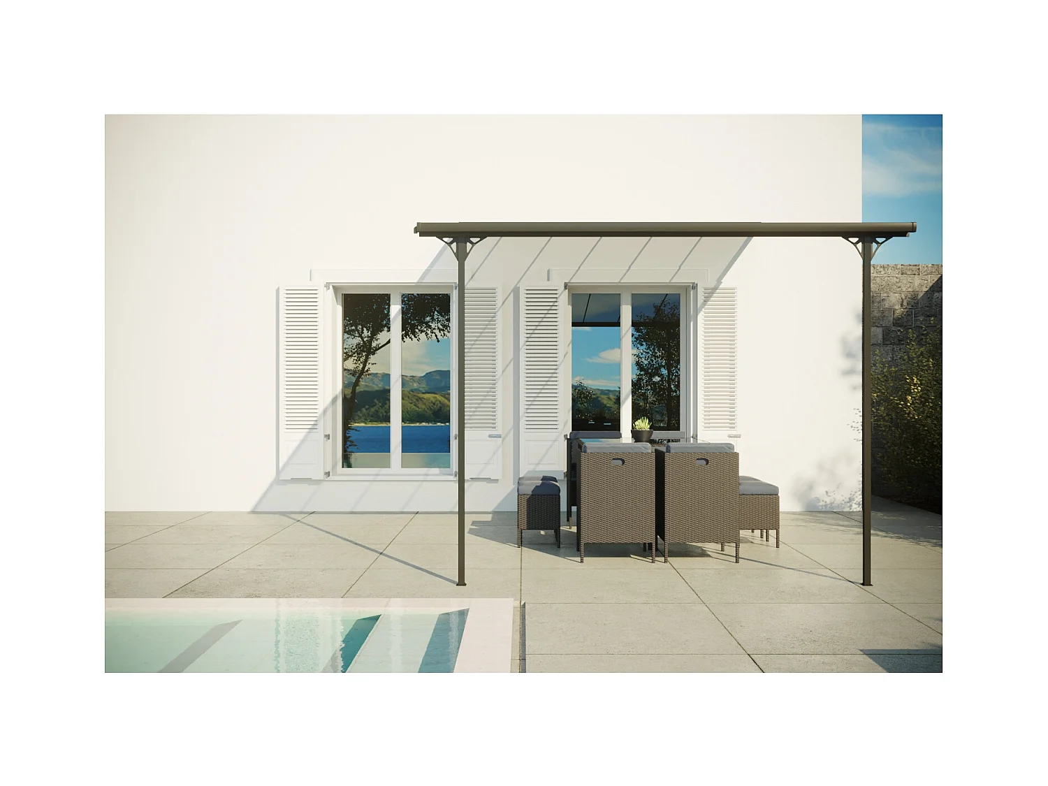 Pérgola para coche de 3,75x3,05 m FERRATO