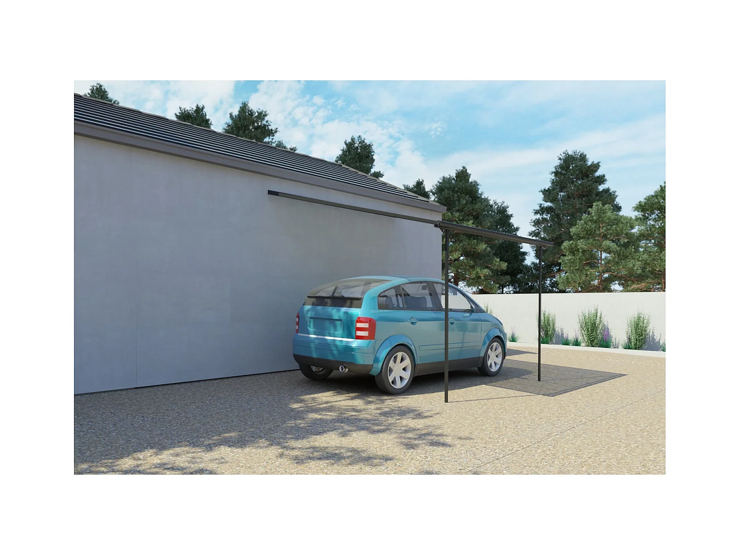 Pérgola para coche de 3,75x3,05 m FERRATO