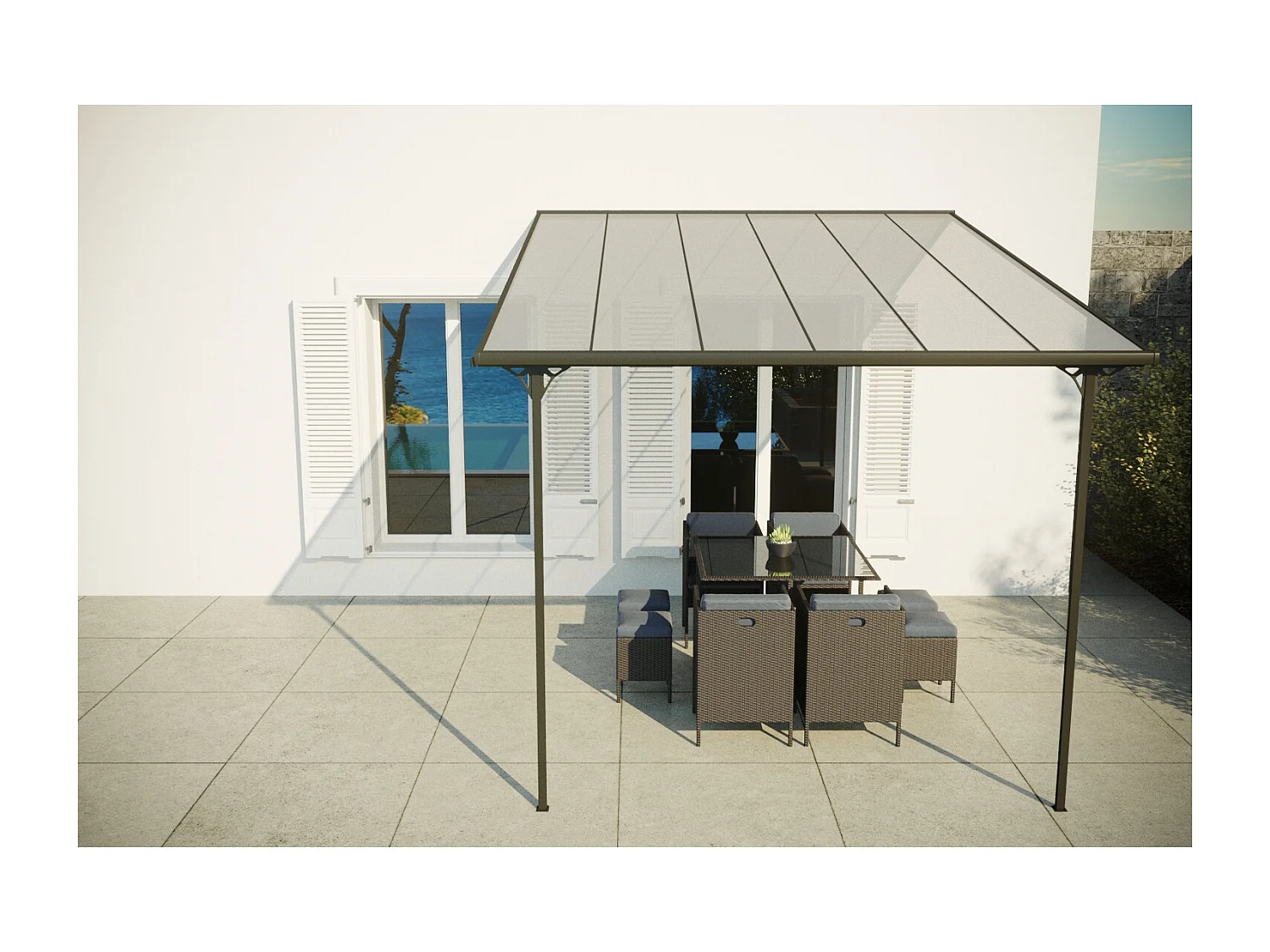 Pérgola para coche de 3,75x3,05 m FERRATO