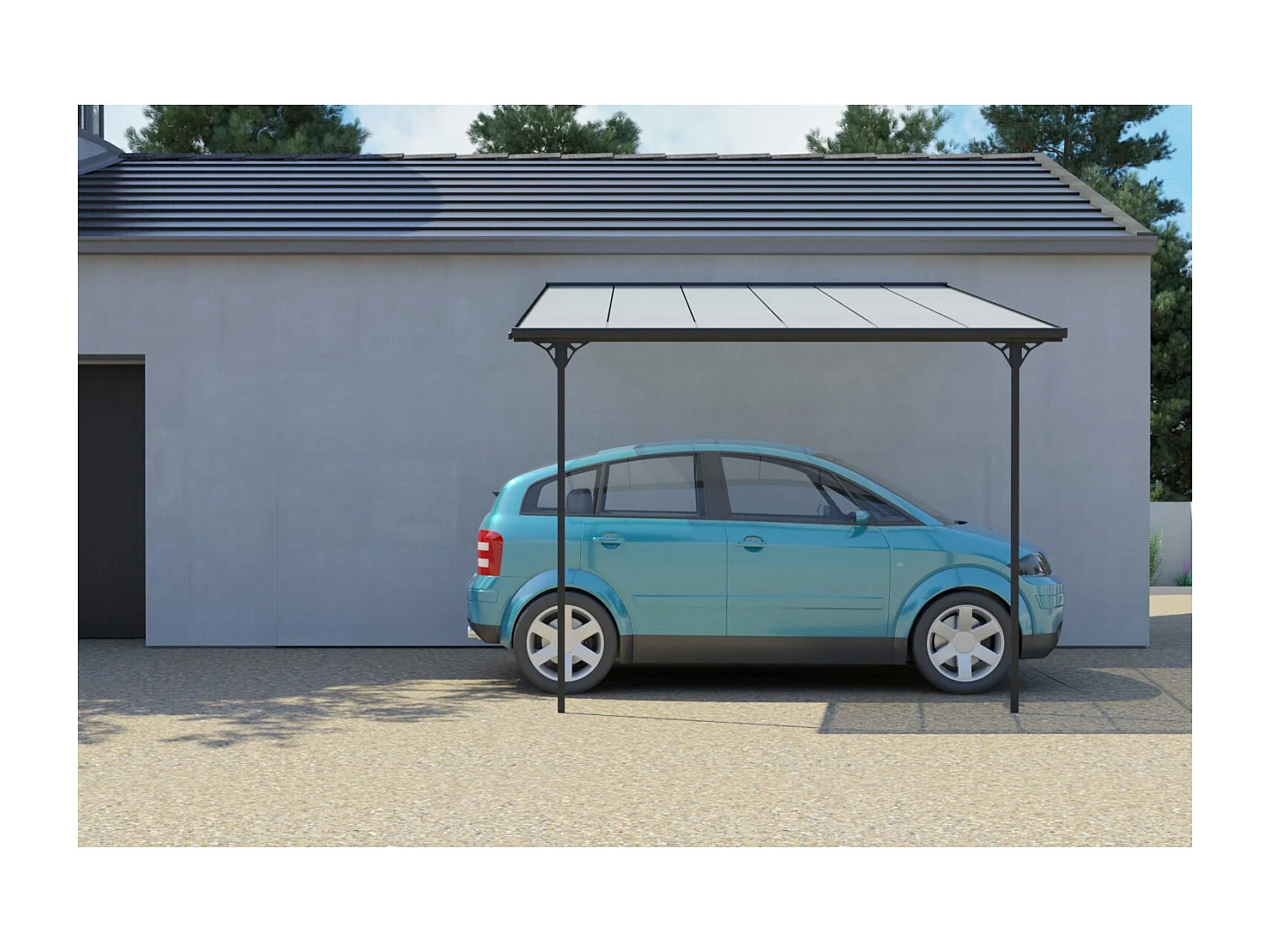 Pérgola para coche de 3,75x3,05 m FERRATO