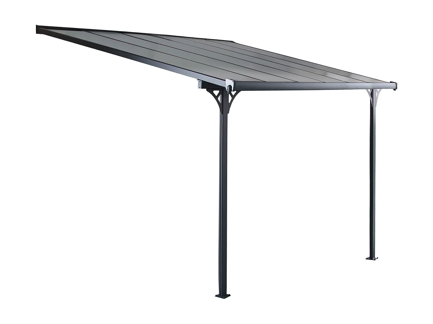 Muurpergola carport 3,75x3,05 m FERRATO 11,44 m² Aluminium Antraciet Grijs