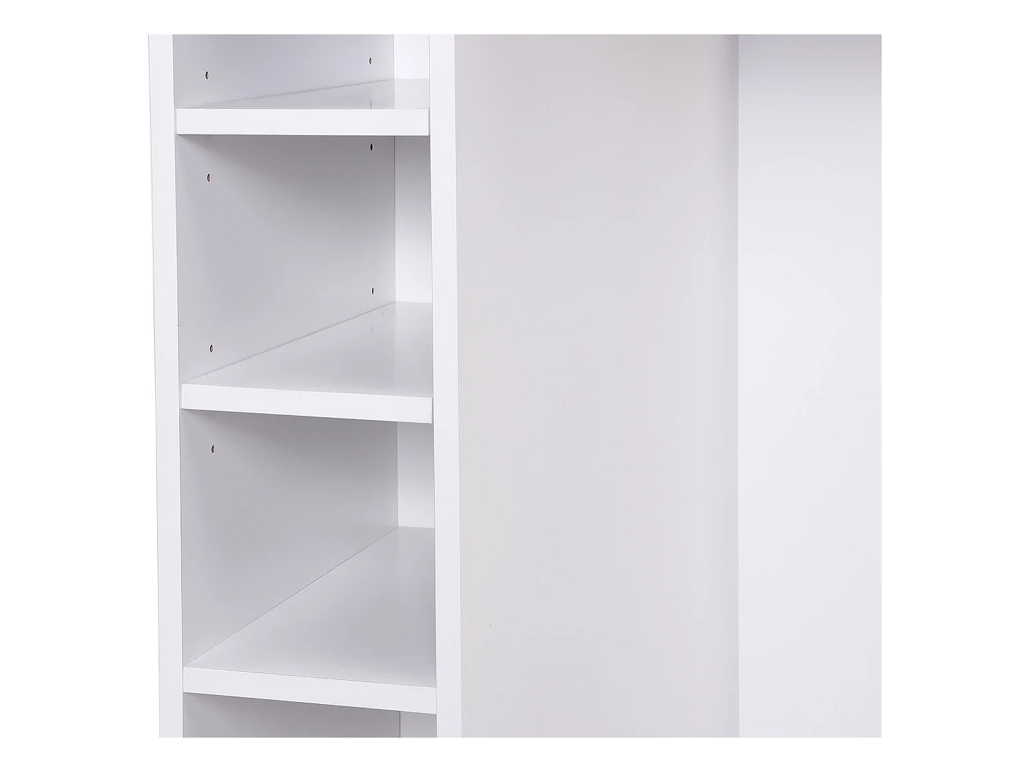 Kücheninsel mit 6 Schubladen & 4 Ablagefächern aus MDF - Holzfarben hell & Weiß - POMARELA