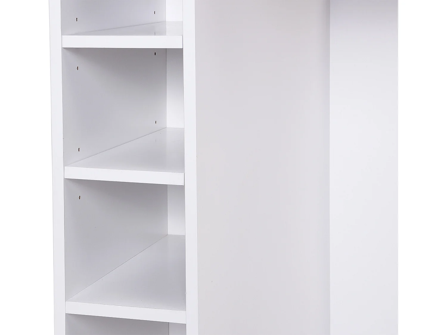 Centraal keukeneiland met 6 lades en 4 nissen van mdf - Licht naturel en wit - POMARELA