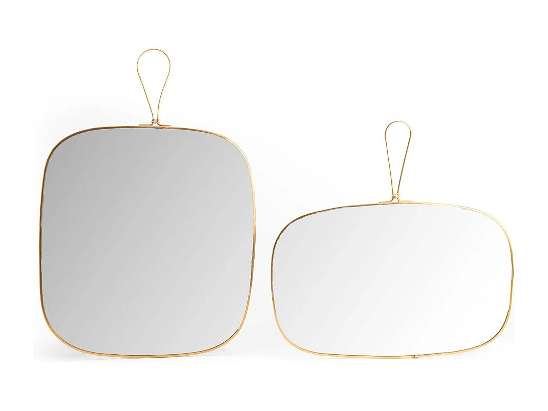 Miroir en verre et métal doré James 30 x 30 cm