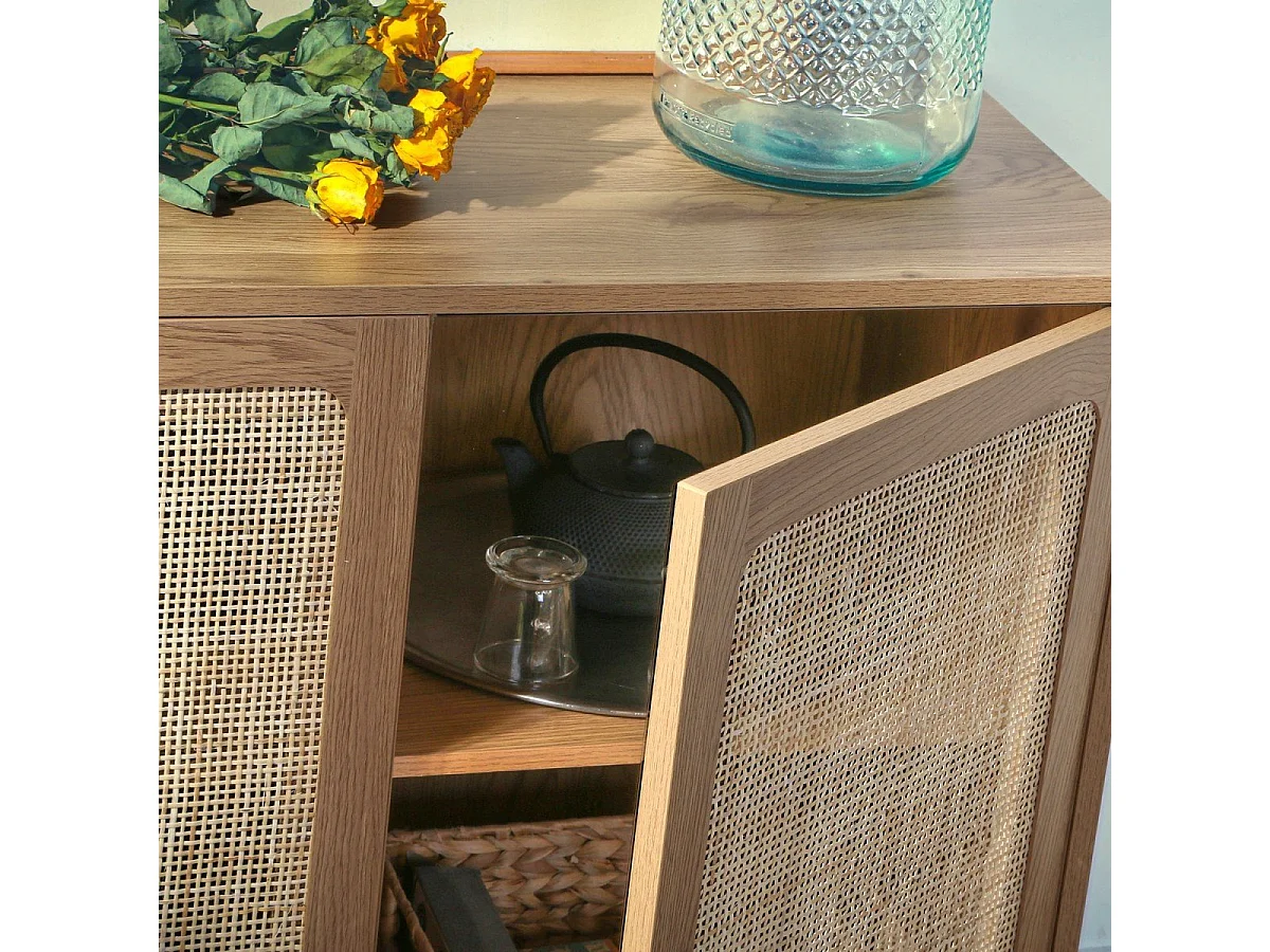 Buffet 3 Portes Cannage Rotin L120 cm - JAYA