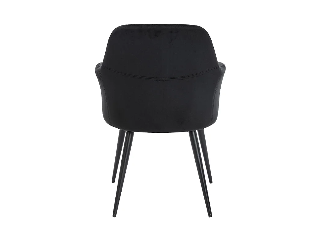 Zestaw 6 krzeseł z podłokietnikami z weluru i czarnego metalu - Czarny - ELEANA