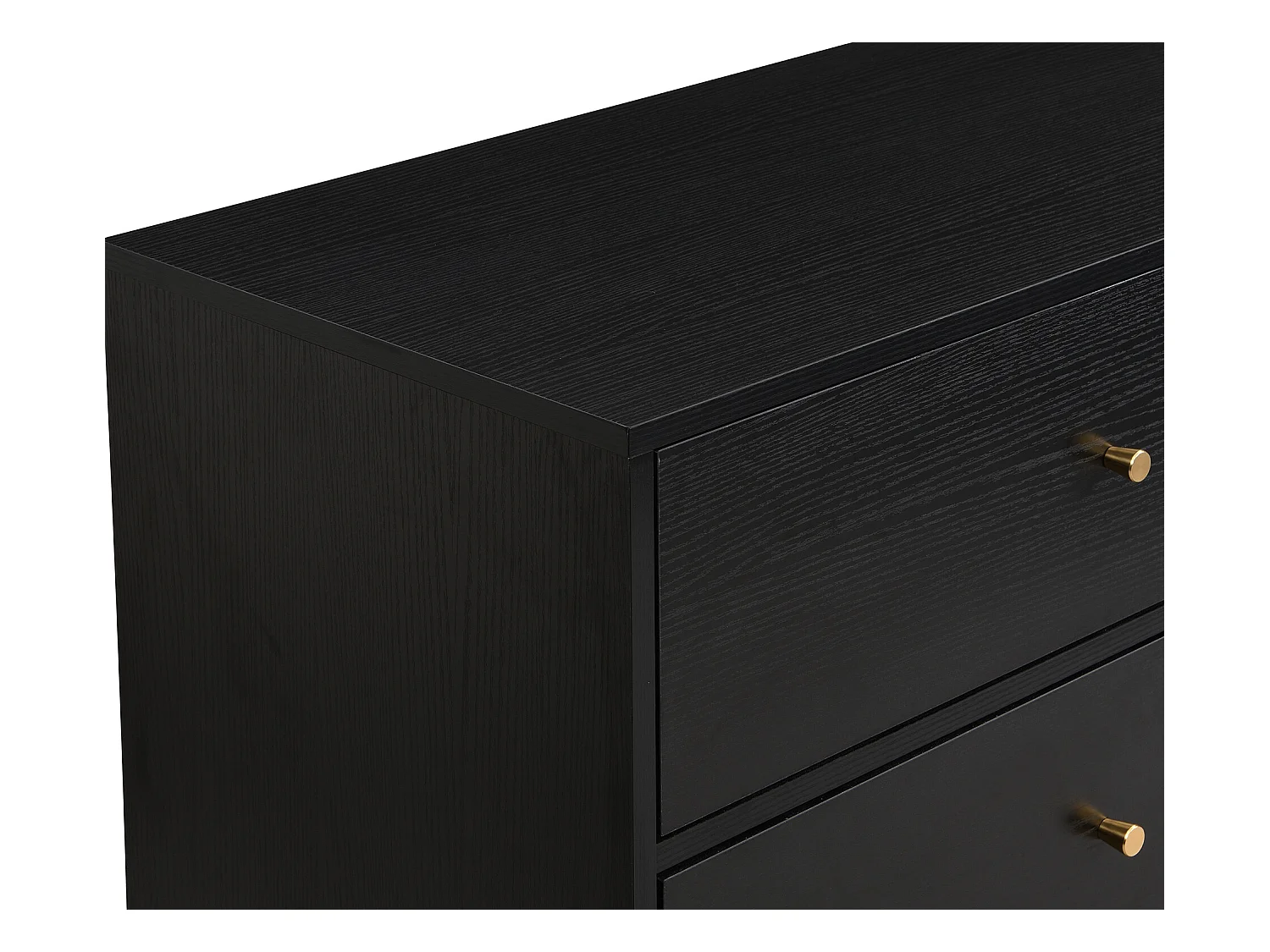 Kommode mit 6 Schubladen - MDF & Metall - Schwarz & Goldfarben - MILAVIA von Pascal Morabito