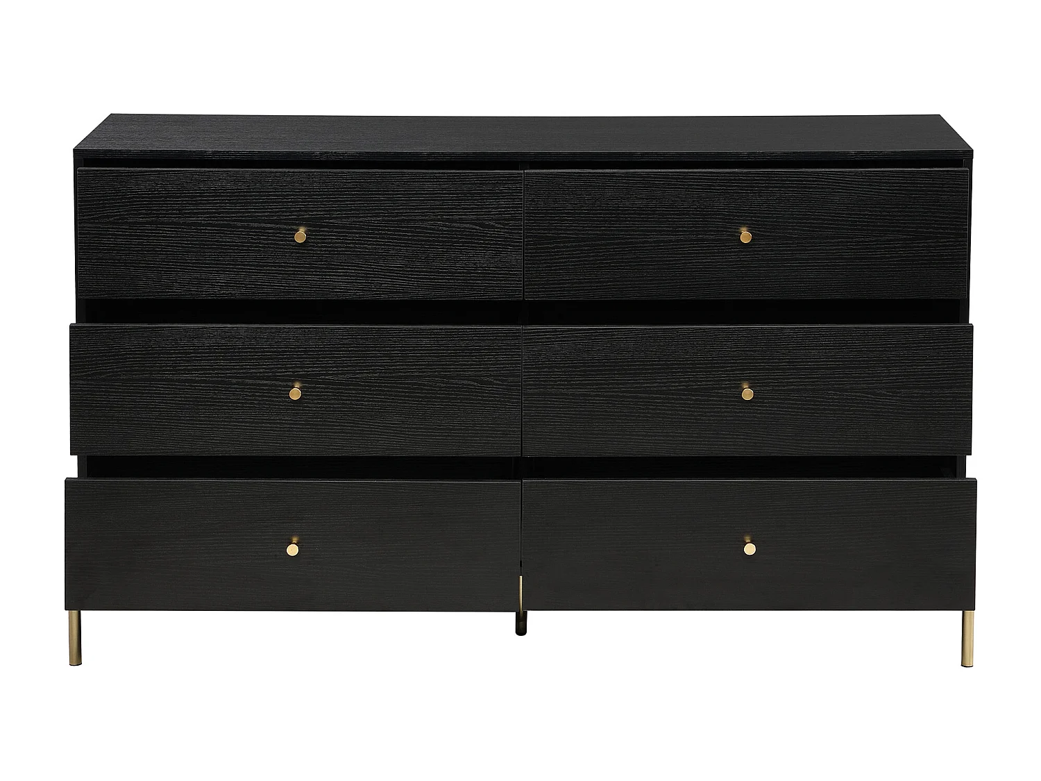 Ladekast met 6 lades - Mdf en metaal - Zwart en goud - MILAVIA van Pascal Morabito