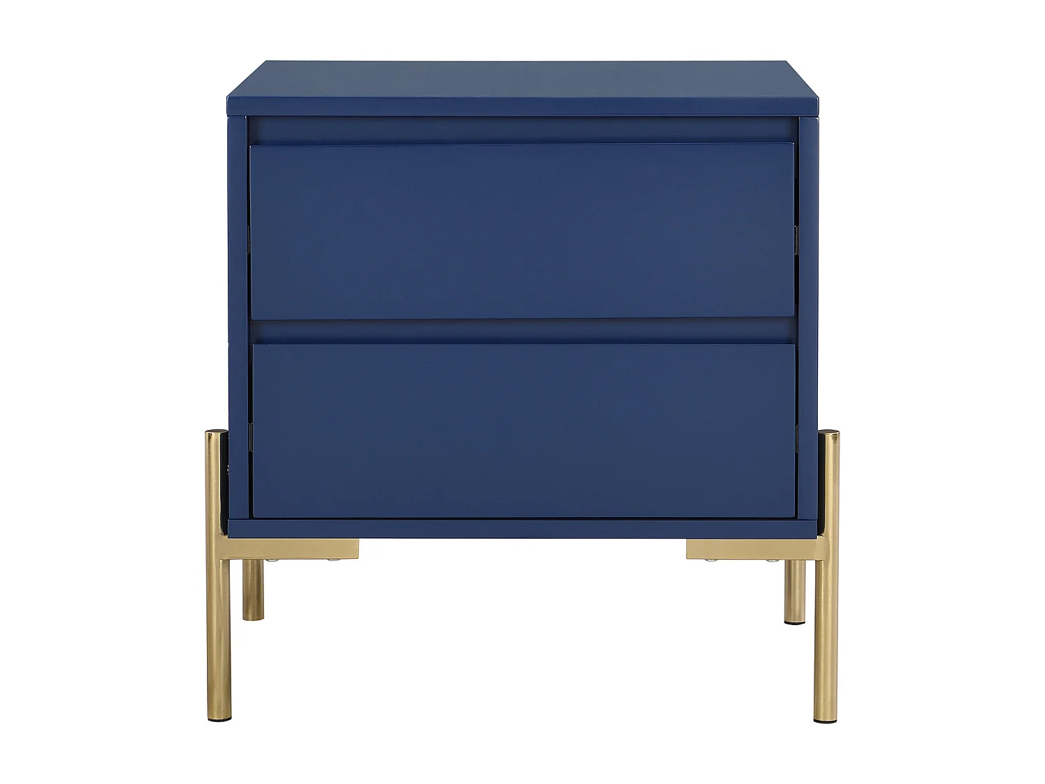 Sängbord med 2 lådor - MDF och metall - Lackerad blå och guld - KORASA från Pascal Morabito