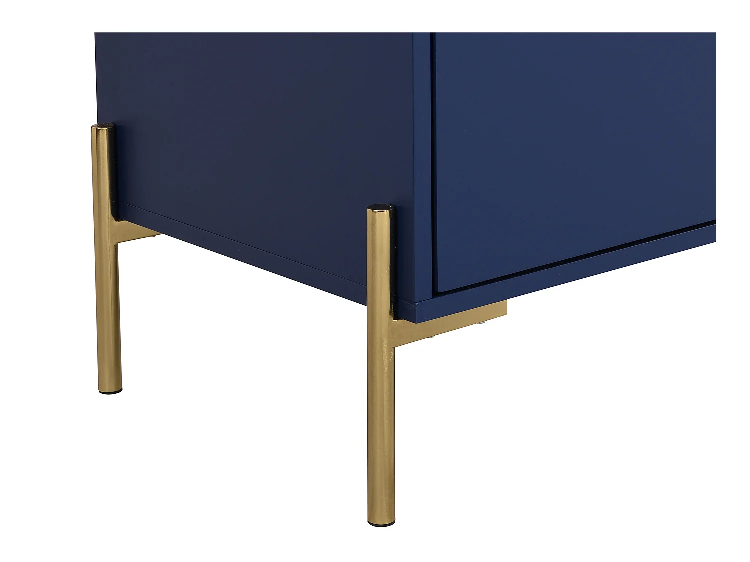 Commode 6 tiroirs - MDF et métal - Bleu laqué et doré - KORASA de Pascal Morabito