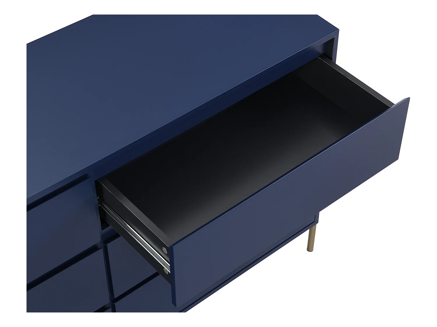 Commode 6 tiroirs - MDF et métal - Bleu laqué et doré - KORASA de Pascal Morabito