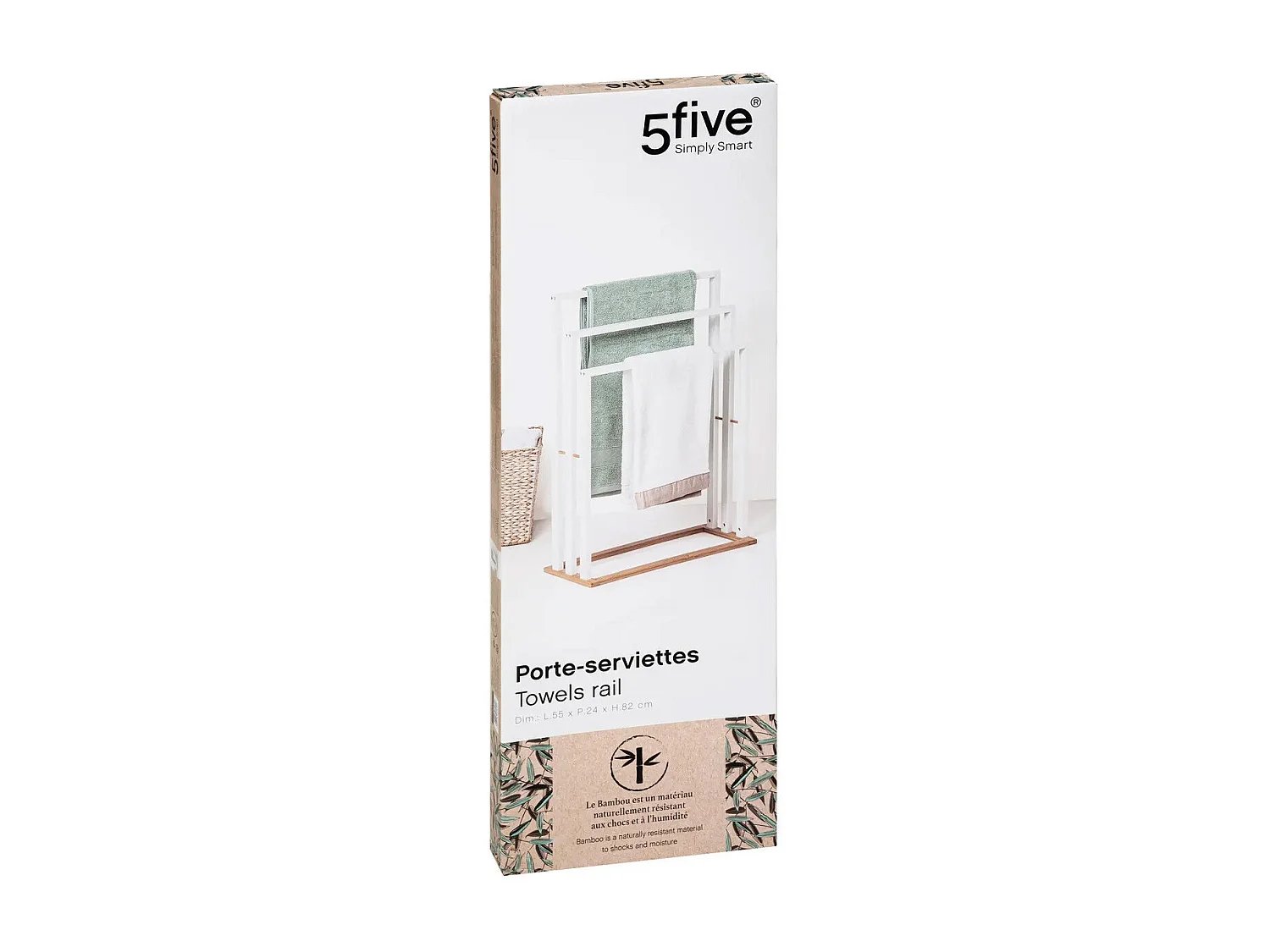 Porte-Serviettes Bois "Bambou" Blanc