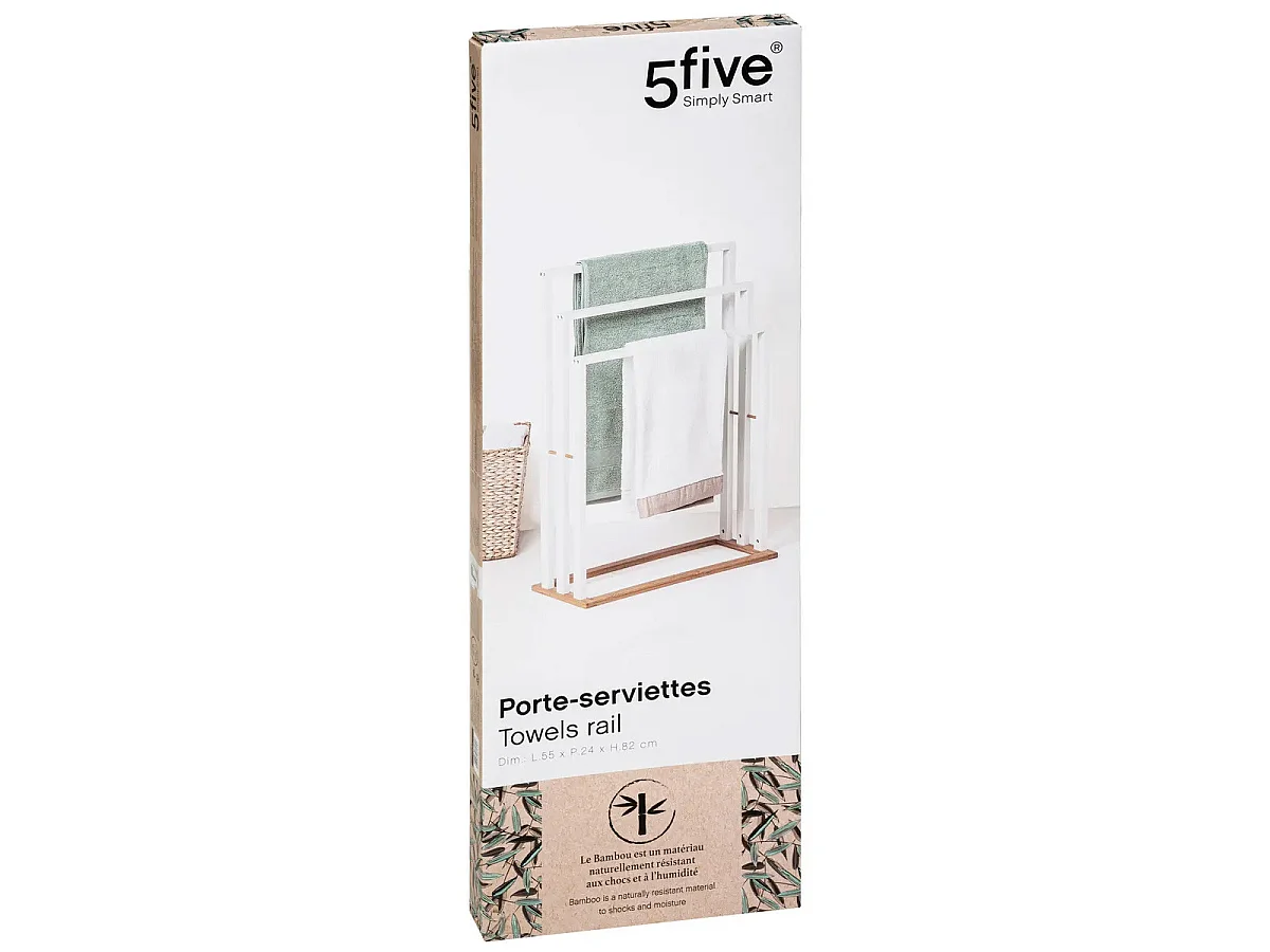 Porte-Serviettes Bois "Bambou" Blanc