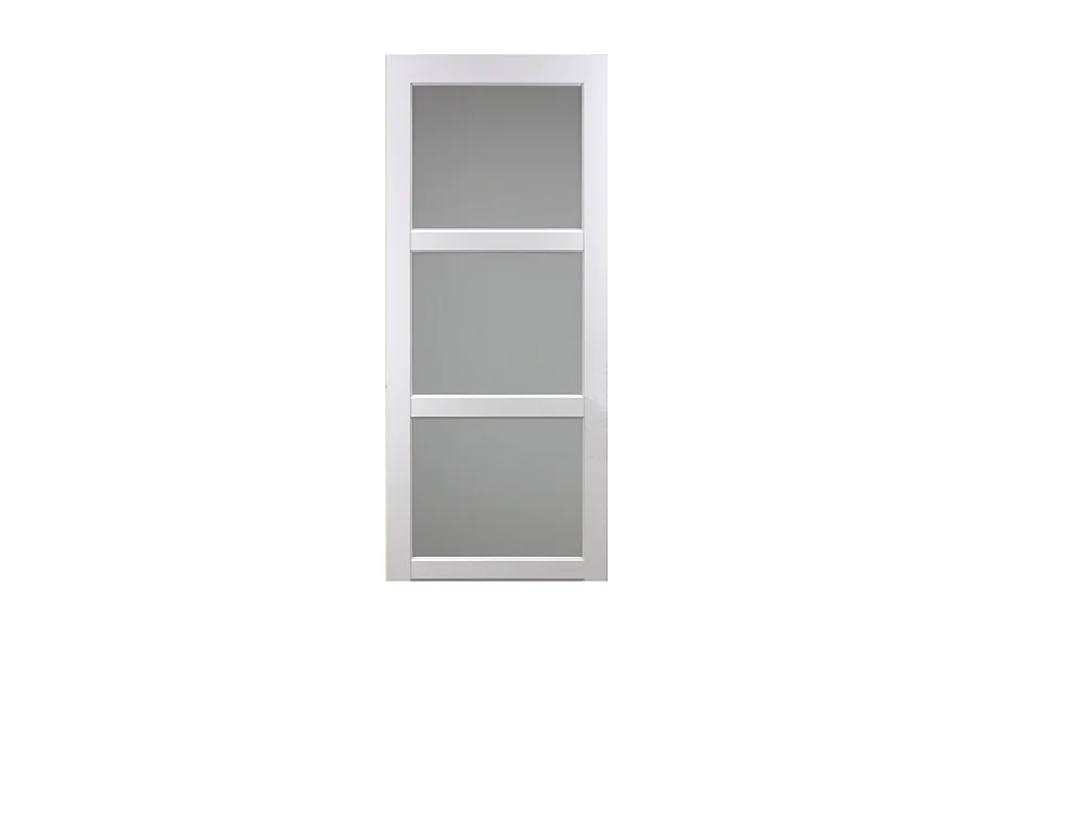 Porte Coulissante Kenya Blanc Vitrée H204 X L83 Cm, Galandage, Kit Finition Gd Menuiseries