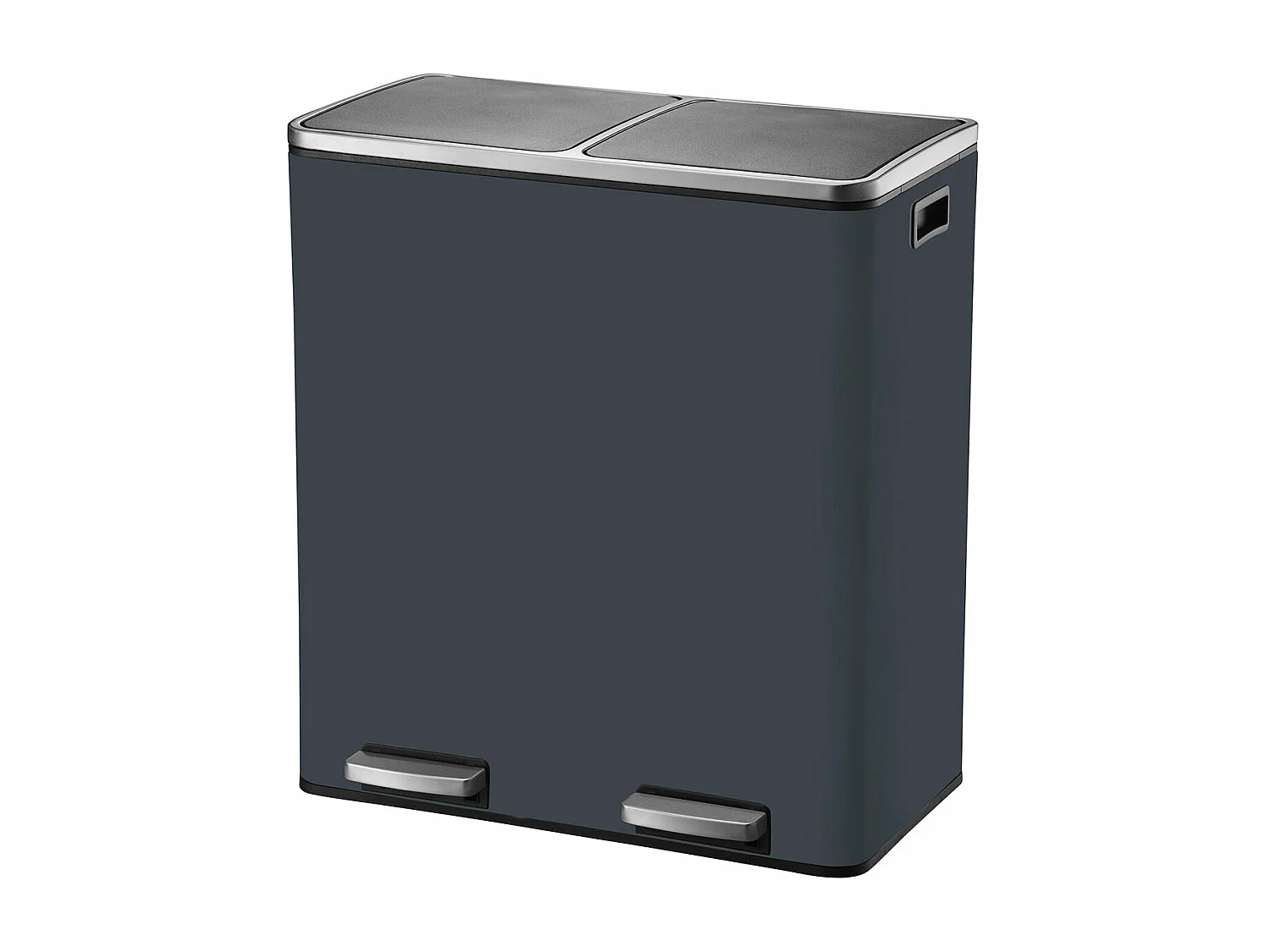 Poubelle de cuisine tri sélectif MAJOR Gris Acier inoxydable 60L