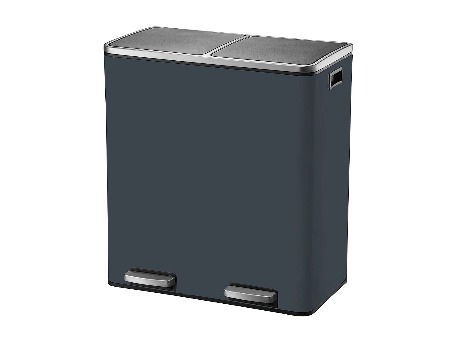 Poubelle de cuisine tri sélectif MAJOR Gris Acier inoxydable 60L