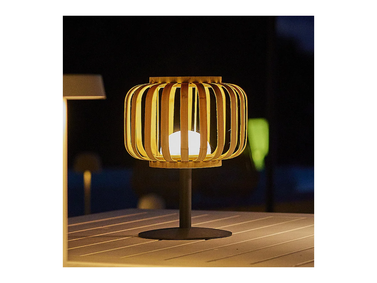 Lampe de table sans fil STANDY BAMBOU Beige bambou H25cm