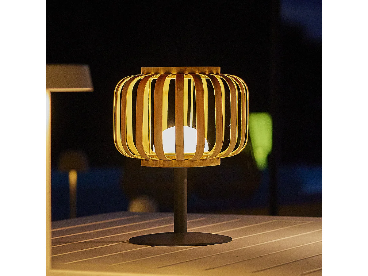 Lampe de table sans fil STANDY BAMBOU Beige bambou H25cm