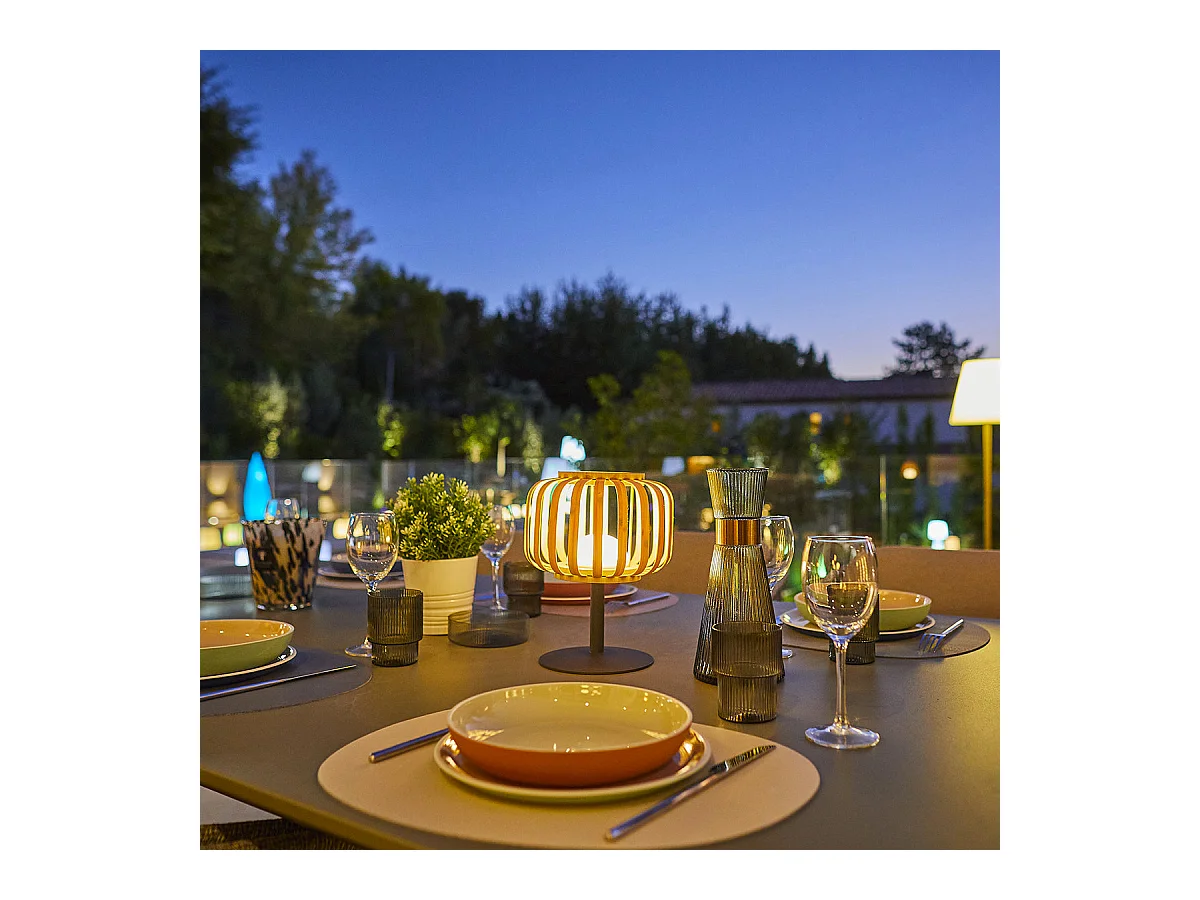 Lampe de table sans fil STANDY BAMBOU Beige bambou H25cm