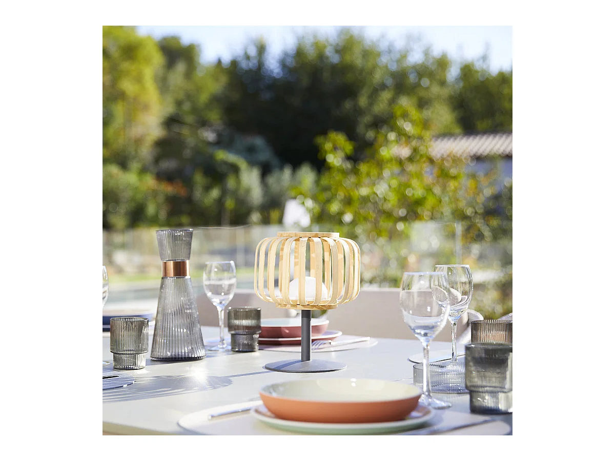 Lampe de table sans fil STANDY BAMBOU Beige bambou H25cm