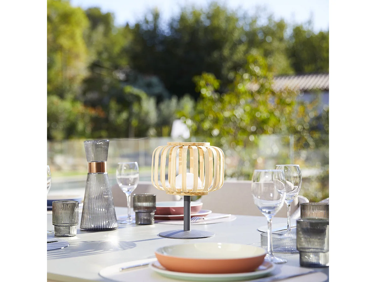 Lampe de table sans fil STANDY BAMBOU Beige bambou H25cm