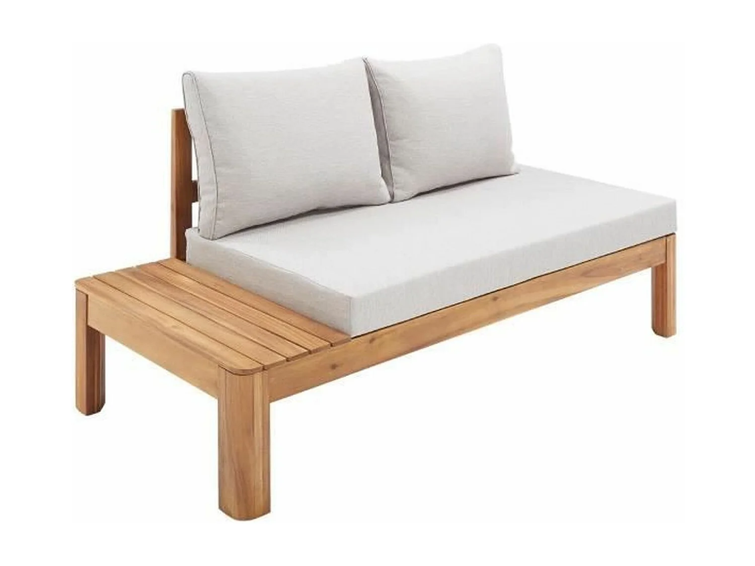 Banquette de jardin en bois d'acacia FSC 2 personnes avec coussins - SANA