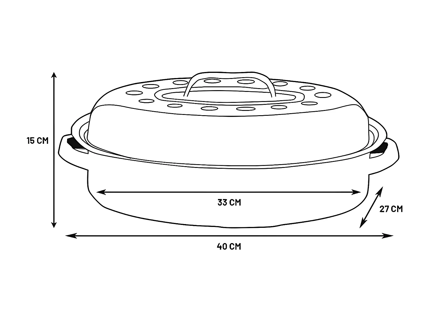 Warmcook Cocotte ovale en acier carbon 38x26cm - 0508