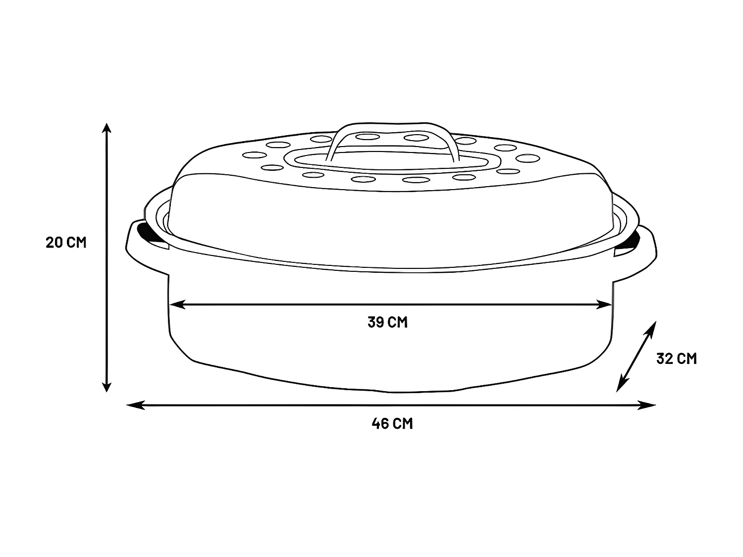 Warmcook Cocotte ovale en acier carbon 46x31cm - 0509