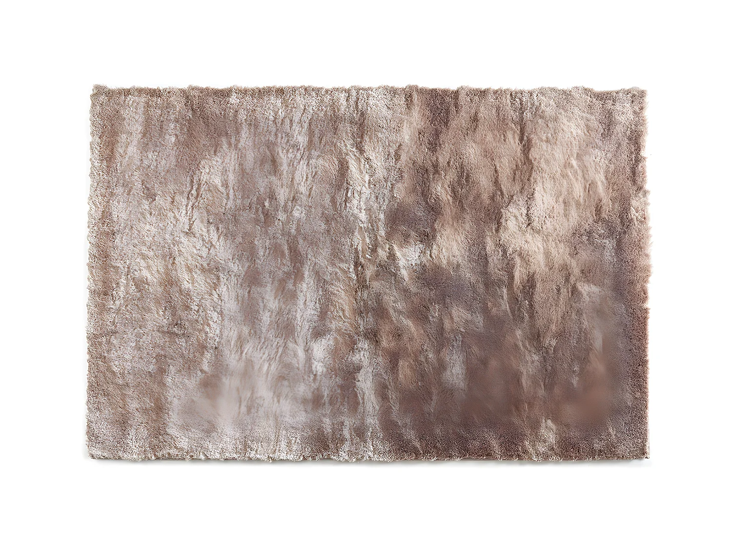 Tapis shaggy à poils longs ultra doux - 160 x 230 cm - Taupe reflet beige - DOLCE